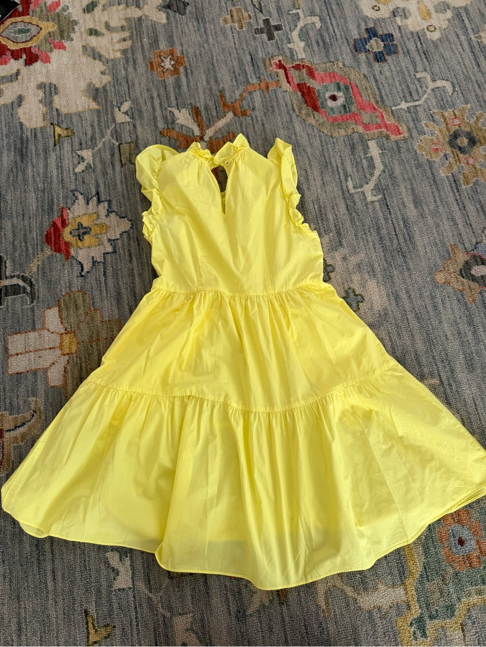 Marie Oliver Taren Dress mini dress A line ruffle tiered cotton yellow XS - Picture 7 of 7